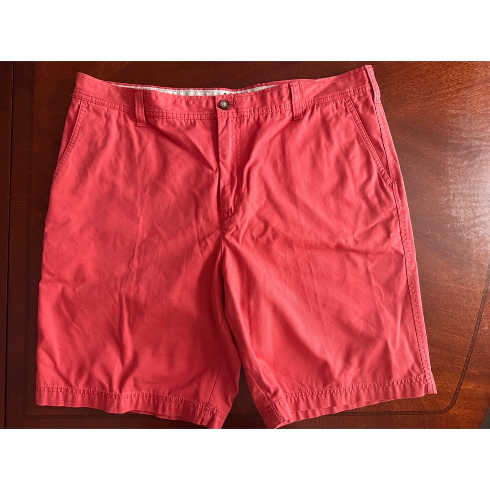 IZOD Shorts Mens‎ 40 Red Saltwater Flat Front Chino Cotton Casual Golf Beach BBQ